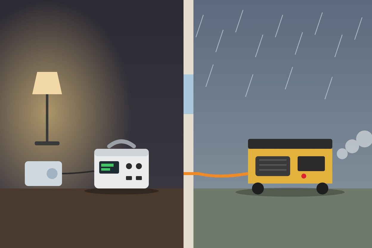 A portable generator running outdoors